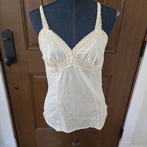 Source Unknown Cream Lace Trim Chemise